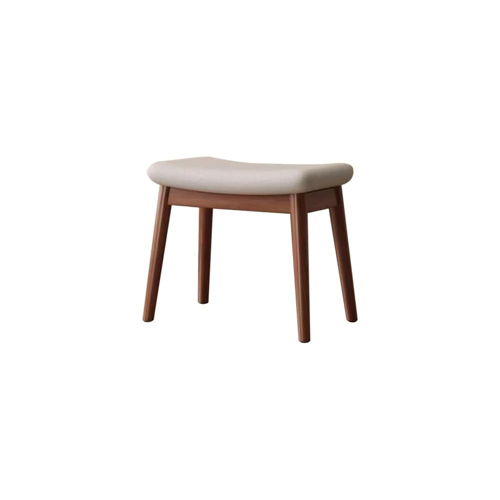 Solid Wood Dressing Table Stool for Girls Bedroom Makeup Chair with Shoe Bench Entryway Kitchen Chairs for Living Room Study Room and Office Dark Brown