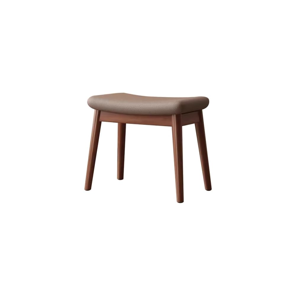 Solid Wood Dressing Table Stool for Girls Bedroom Makeup Chair with Shoe Bench Entryway Kitchen Chairs for Living Room Study Room and Office Dark Brown