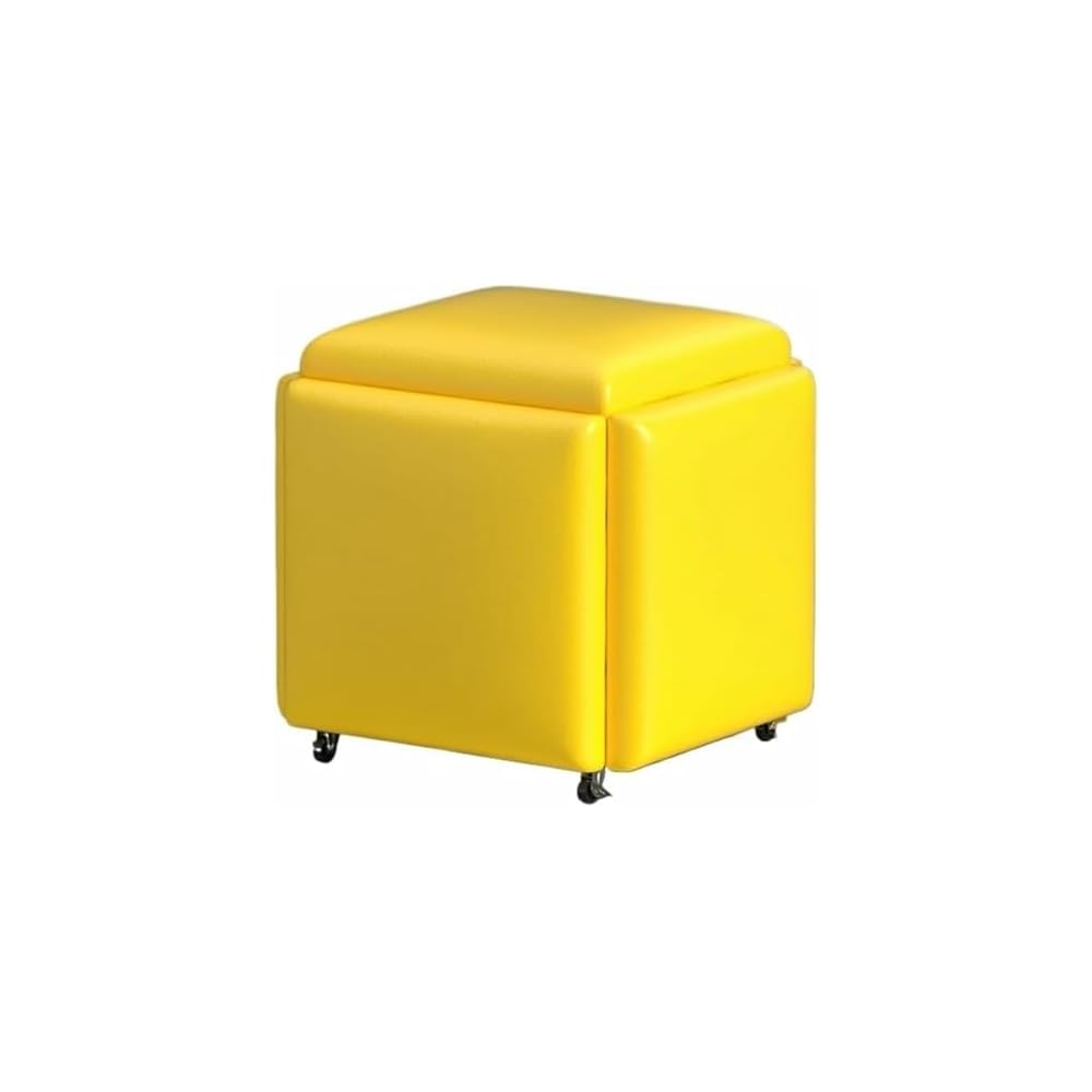 Cube Chair, 5 in 1 Seating Cube, Stackable Sofa Chair Stool, Nesting Ottoman Stool Movable Footstool, Dressing Chair for Living Room Bedroom