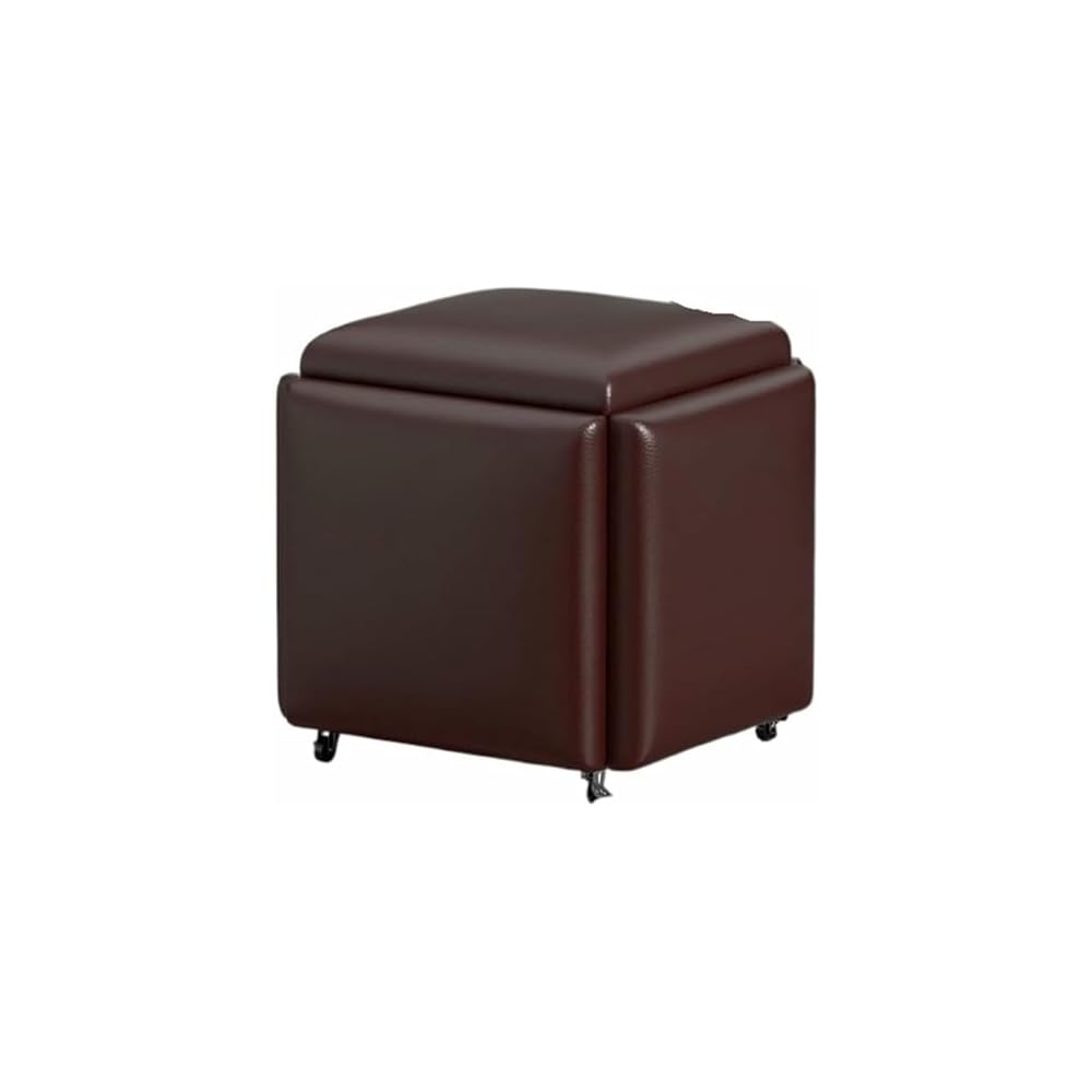 Cube Chair, 5 in 1 Seating Cube, Stackable Sofa Chair Stool, Nesting Ottoman Stool Movable Footstool, Dressing Chair for Living Room Bedroom