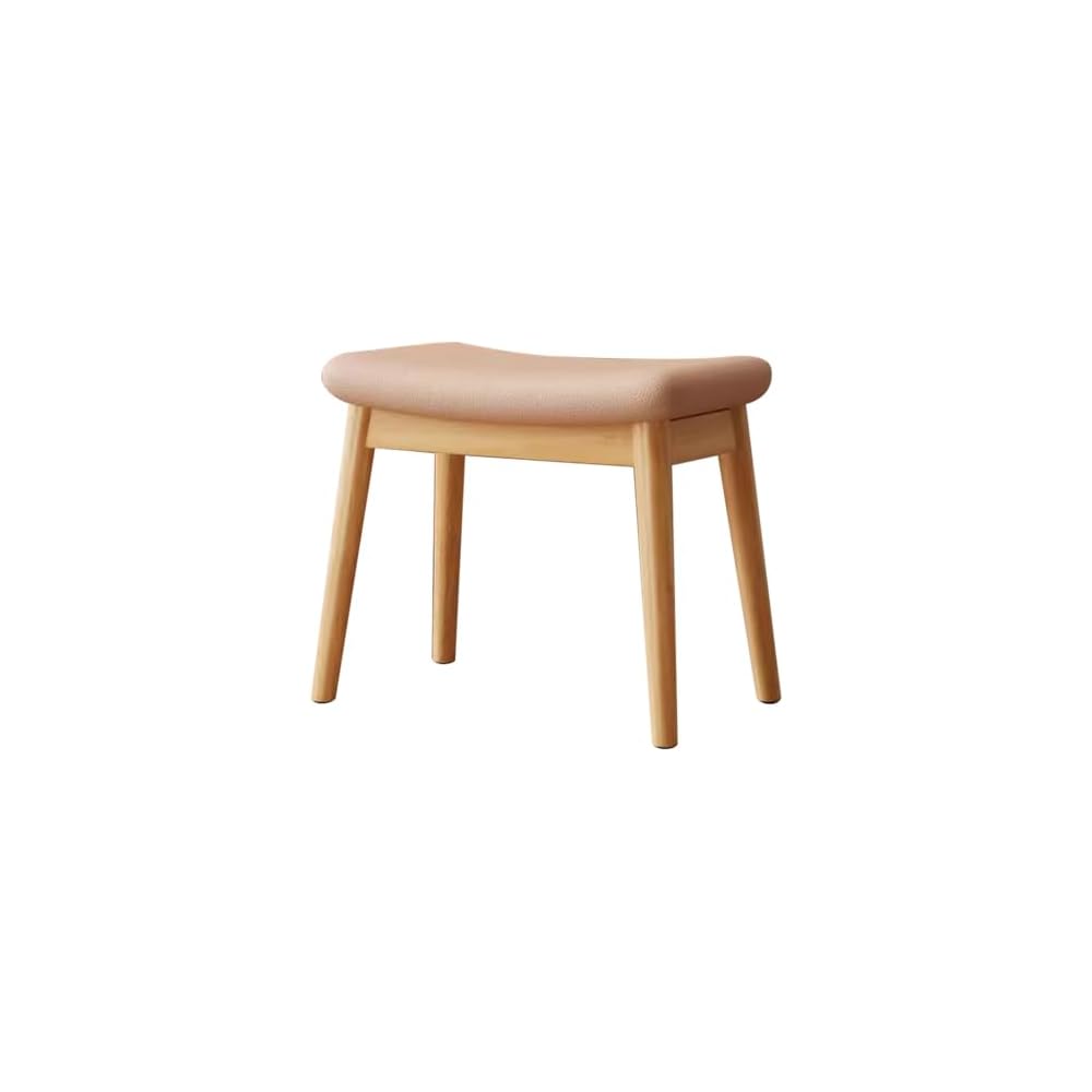Solid Wood Dressing Table Stool for Girls Bedroom Makeup Chair with Shoe Bench Entryway Kitchen Chairs for Living Room Study Room and Office Dark Brown