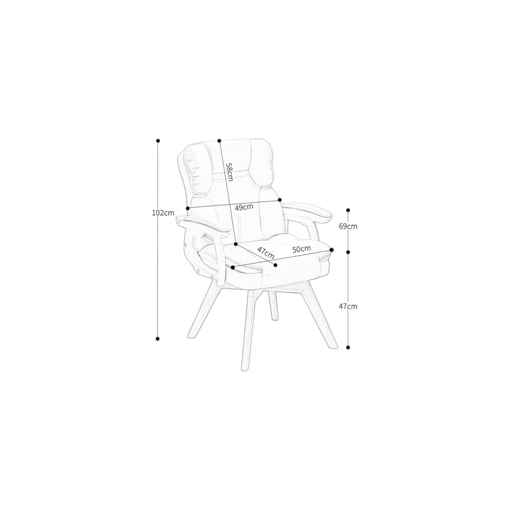 Ergonomic Computer Chair with Padded Armrests, Modern Comfortable Desk Chair Gaming Chair Makeup Chair for Living Room/Bedroom/Office, No Wheels(Gray)