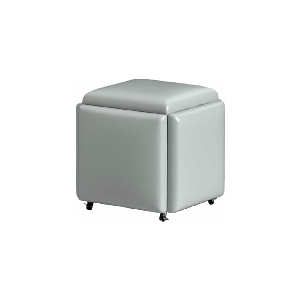 Cube Chair, 5 in 1 Seating Cube, Stackable Sofa Chair Stool, Nesting Ottoman Stool Movable Footstool, Dressing Chair for Living Room Bedroom