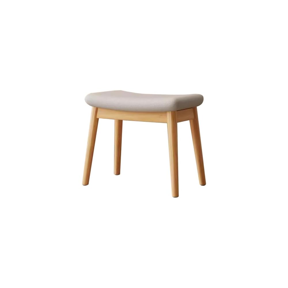 Solid Wood Dressing Table Stool for Girls Bedroom Makeup Chair with Shoe Bench Entryway Kitchen Chairs for Living Room Study Room and Office Dark Brown