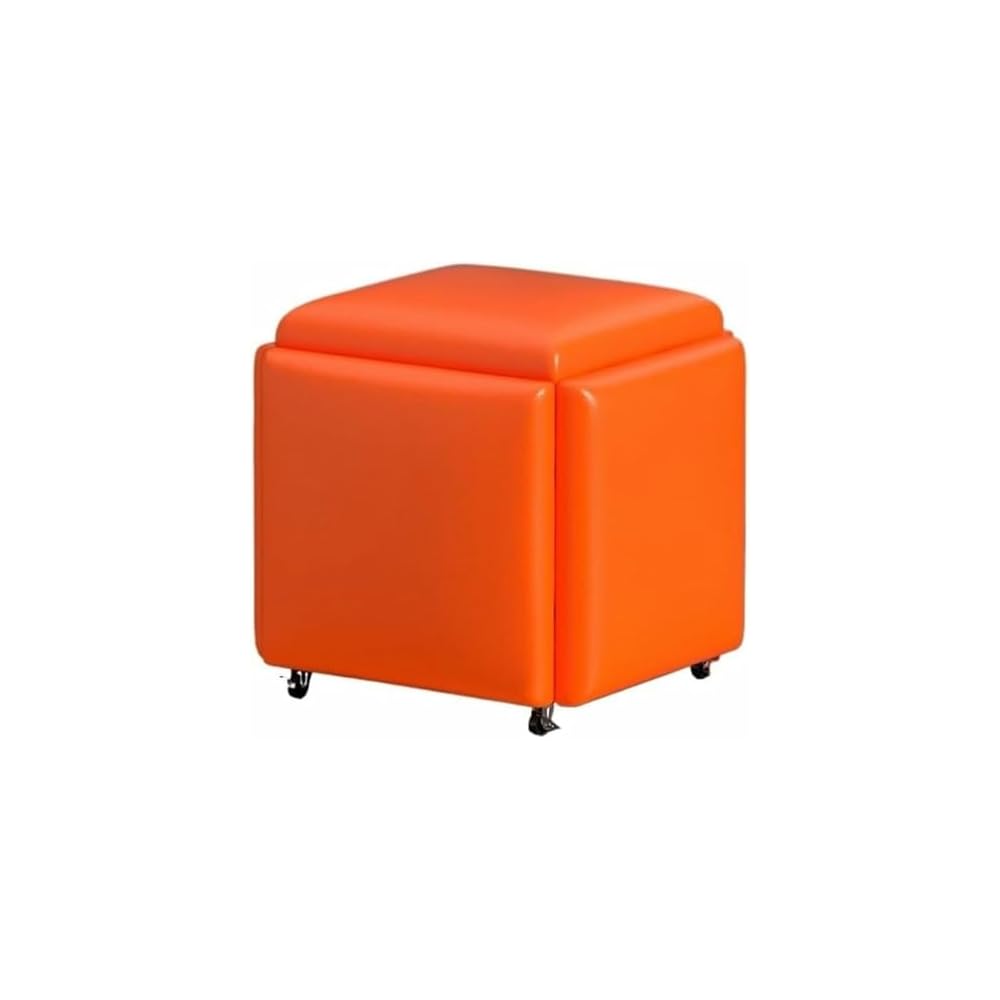 Cube Chair, 5 in 1 Seating Cube, Stackable Sofa Chair Stool, Nesting Ottoman Stool Movable Footstool, Dressing Chair for Living Room Bedroom
