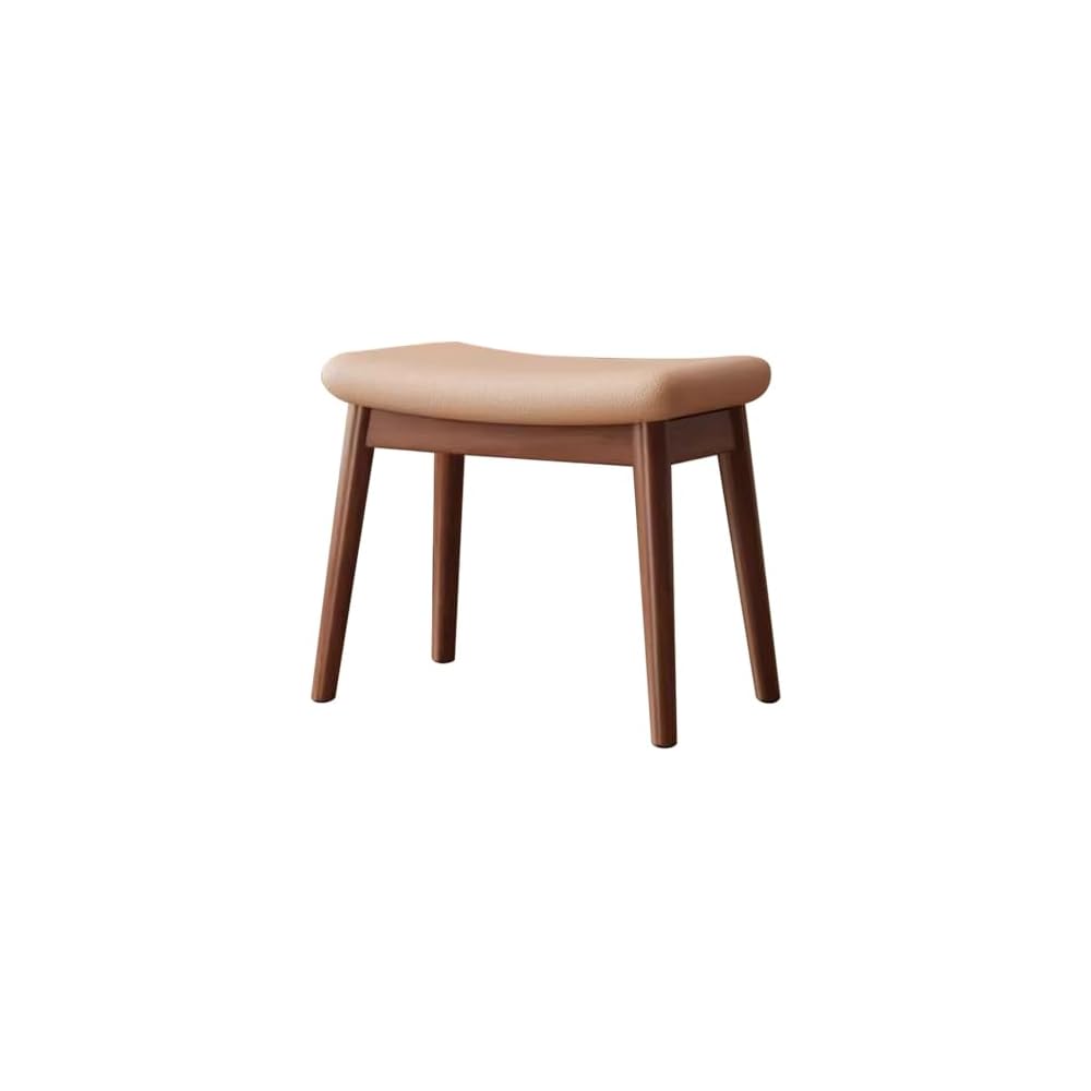 Solid Wood Dressing Table Stool for Girls Bedroom Makeup Chair with Shoe Bench Entryway Kitchen Chairs for Living Room Study Room and Office Dark Brown
