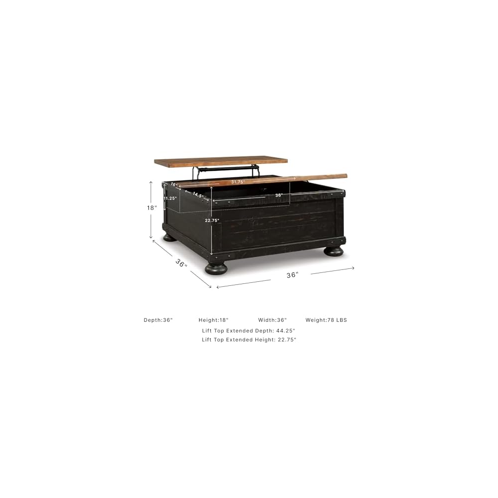 Signature Design by Ashley Lift Top Coffee Table with Storage, Farmhouse