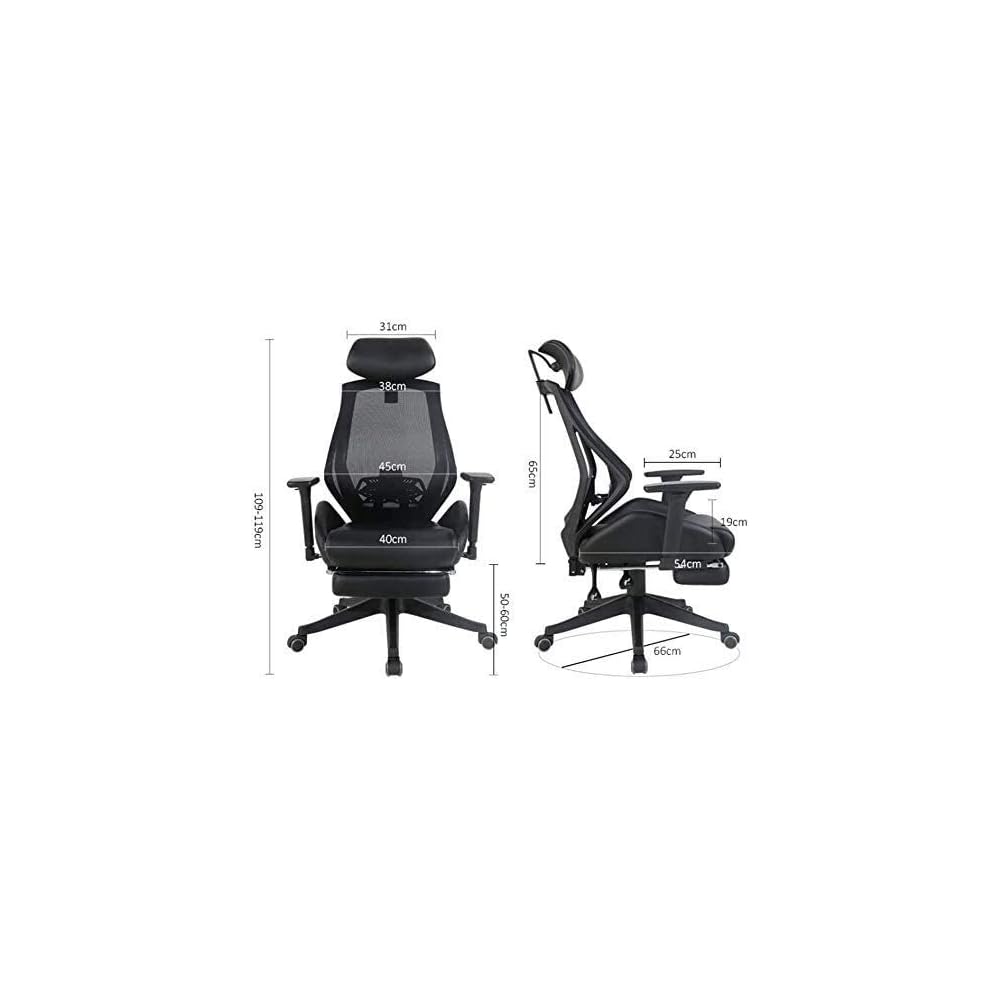 Boss Chair Office Task Desk Chair Swivel Home Comfort Chairs Computer Chair with Adjustable Arms and Adjustable Height (Color : Black Size : 66cm66cm119cm)