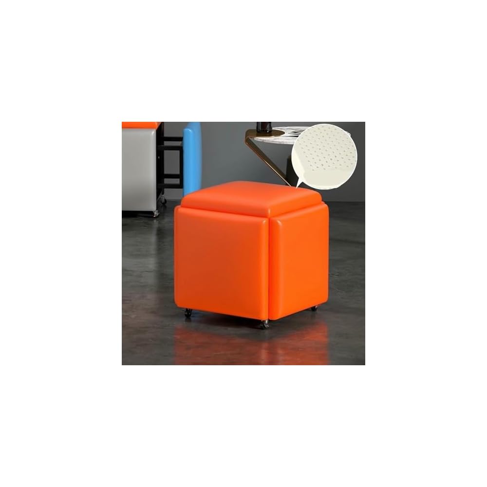 Cube Chair, 5 in 1 Seating Cube, Stackable Sofa Chair Stool, Nesting Ottoman Stool Movable Footstool, Dressing Chair for Living Room Bedroom