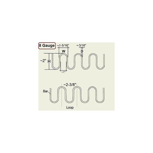 B.C. Upholstery Zig Zag No Sag Furniture Spring (Sinuous Wire) - 8 Gauge/ 10 Yd (30') Roll