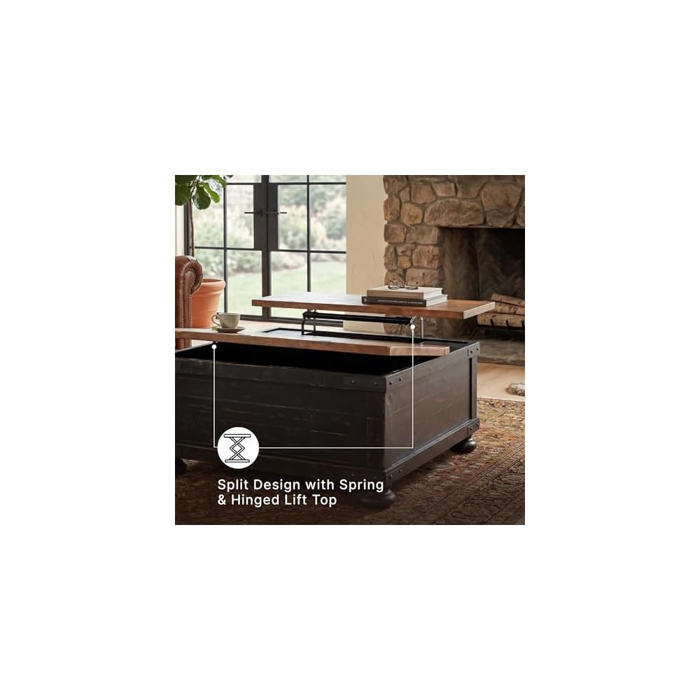 Signature Design by Ashley Lift Top Coffee Table with Storage, Farmhouse