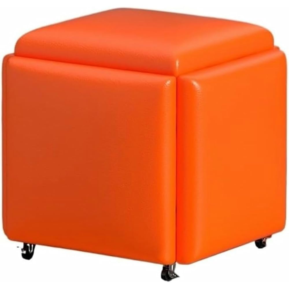 Cube Chair, 5 in 1 Seating Cube, Stackable Sofa Chair Stool, Nesting Ottoman Stool Movable Footstool, Dressing Chair for Living Room Bedroom