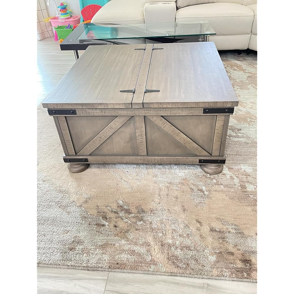 Signature Design by Ashley Lift Top Coffee Table with Storage, Farmhouse