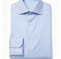 Blue Cotton Twill Classic Fit Striped Formal Shirt - Single Cuff