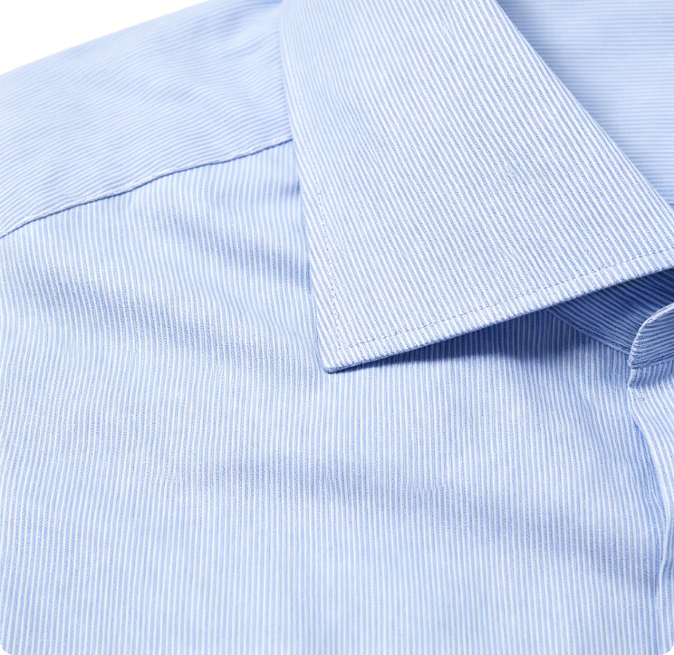 Blue Cotton Twill Classic Fit Striped Formal Shirt - Single Cuff