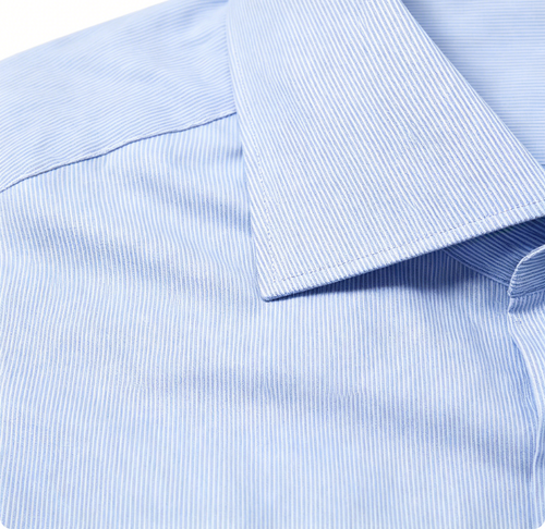 Blue Cotton Twill Classic Fit Striped Formal Shirt - Single Cuff