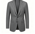 Grey Wool-Blend Tailored Suit