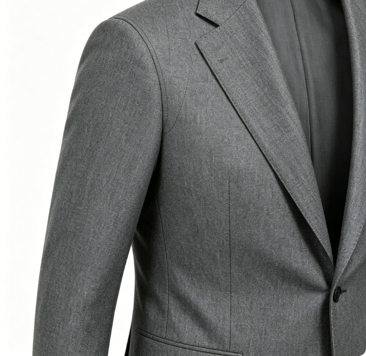 Grey Wool-Blend Tailored Suit
